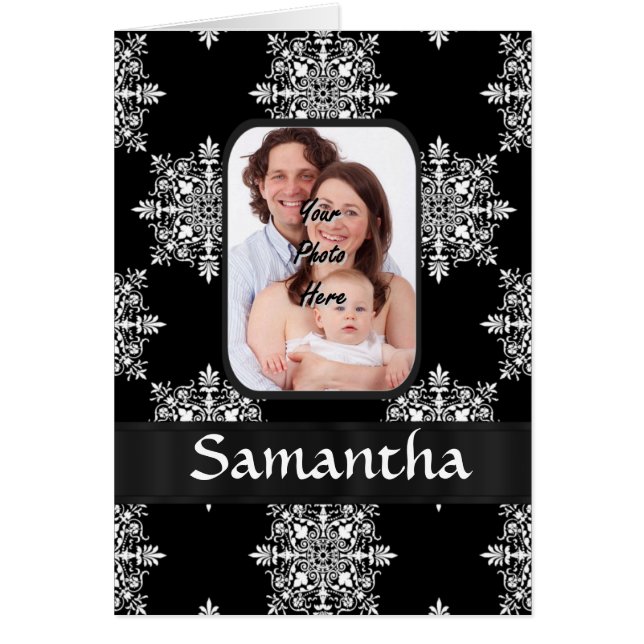 Black damask custom photo (Front)