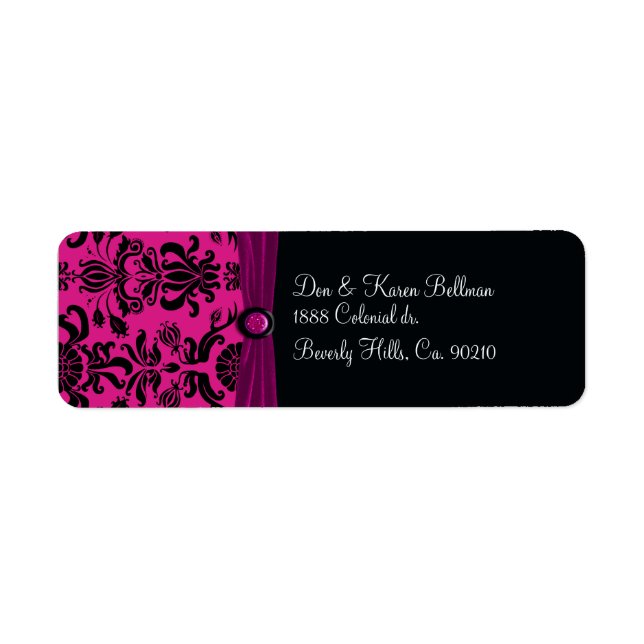 Black Damask, Magenta (Front)