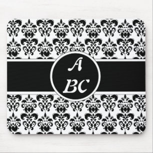 Black Damask Mouse Pad