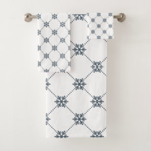 Black Damask pattern  Bath Towel Set