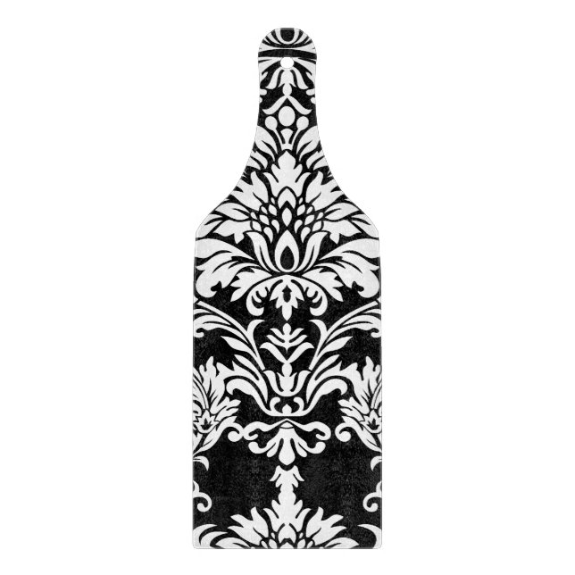 Black Damask Pattern Cutting Board (Front)