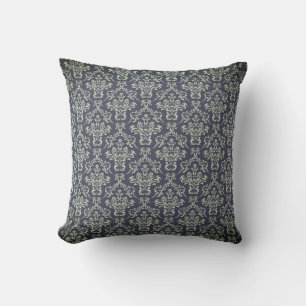 Black Damask Pattern Victorian Themed Cushion