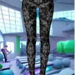 Black Damask Pattern Women's Workout Leggings<br><div class="desc">The Black Damask Pattern Women's Workout Leggings features the cute pink colour trend for 2022 and beyond,  a fun Damask print adds to this colourful and trendy look upon these leggings.</div>