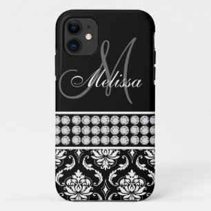 Black Damask Printed Diamonds iPhone 5 Case-Mate 11 Case