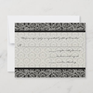 Black Damask Response Card-