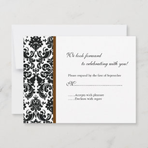 Black Damask RSVP Response Card