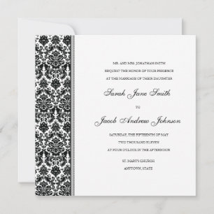 Black Damask Wedding Invitation- Customise it! Invitation