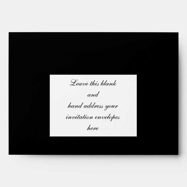 Black Damask Wedding Invitation Envelope (Front)