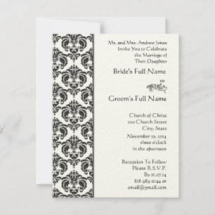 Black Damask Wedding Invitations