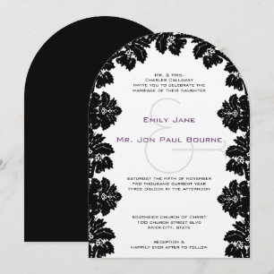Black Damask Wedding Invitations