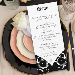 Black Damask Wedding Menu