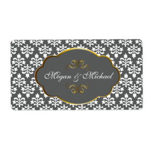 Black Damask with golden frame