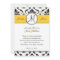 Black Damask Yellow Wedding 5 x 7 Invitation