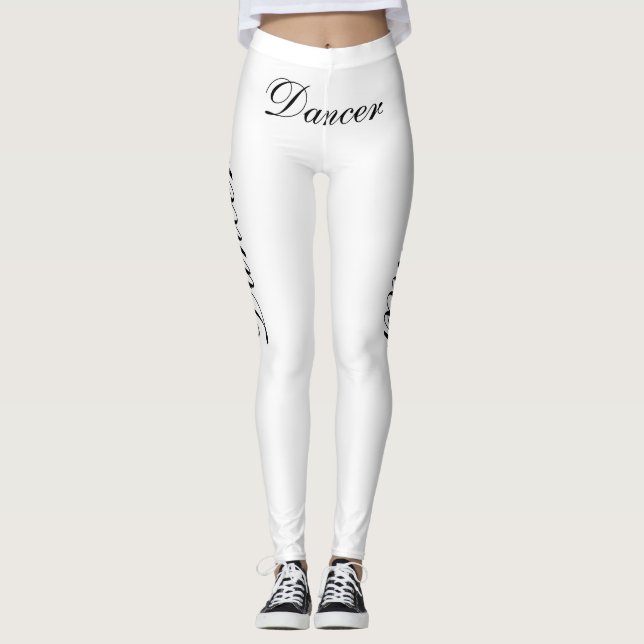 black dancer on white leggings (Front)