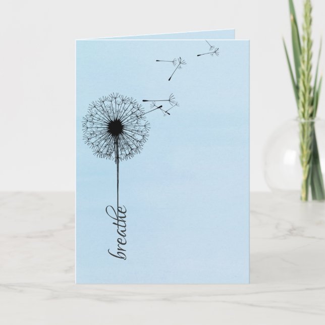 Black dandelion breathe inspiration card (Front)