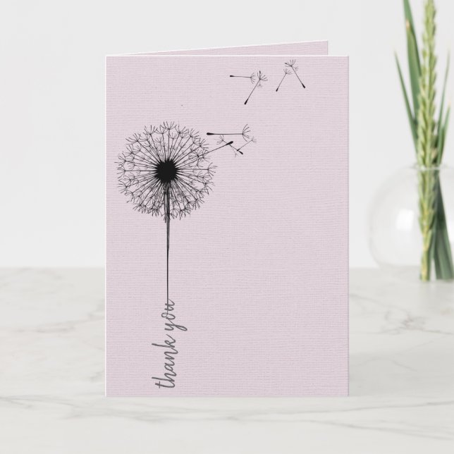 Black dandelion for thank you card (Front)