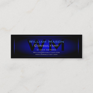 Black & Dark Blue Framed Monogram - Business Card