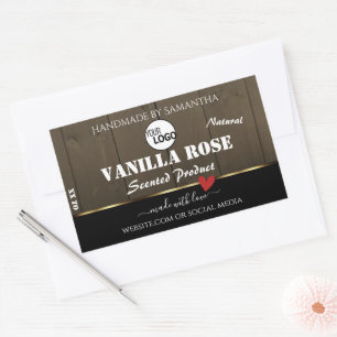 Black Dark Brown Wood Grain Product Labels Logo
