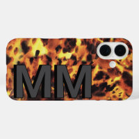 Black Dark Grey Monogrammed Tortoiseshell