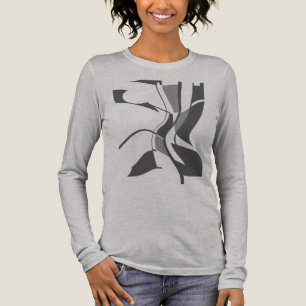 Black Dark Grey Swiveling Swirling Art Abstract Tri-Blend Shirt