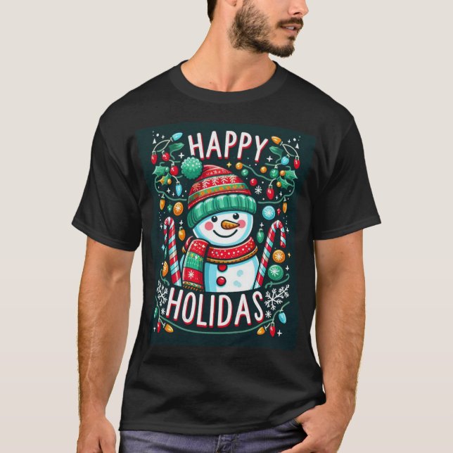 Black Dark T-Shirt christmas design  (Front)