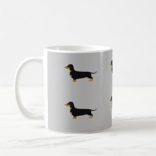 Black daschund grey Mug