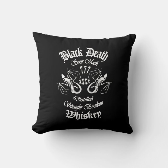 Black Death 777 - Bourbon Whiskey - Pillow (Front)