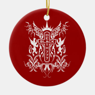 Black Death 777 - Cross Ceramic Tree Decoration