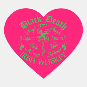 Black Death 777 - Honey Irish Whiskey Heart Sticker