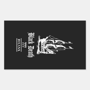 Black Death 777 - Ol Ships Rum Rectangular Sticker