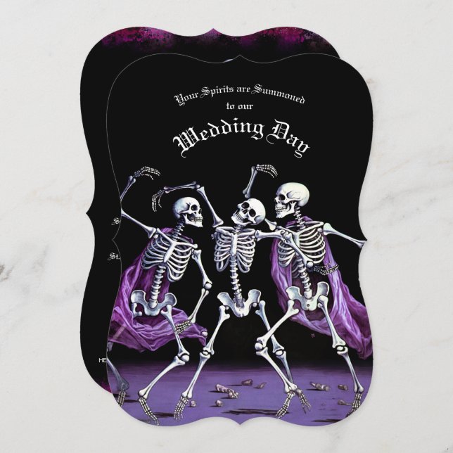 Black Death Dancing Skeletons Halloween Wedding (Front/Back)