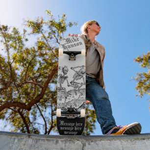 Black Death Personalised Mediaeval Skeletons Skateboard