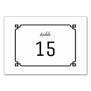Black Deco Chic Table Card