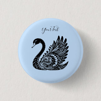Black Decorative Swan Button