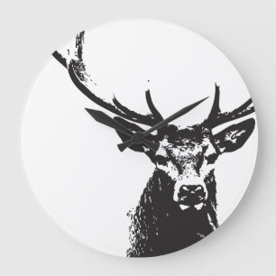 Black deer ı wall clock