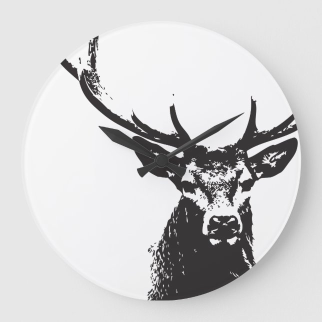 Black deer ı wall clock (Front)