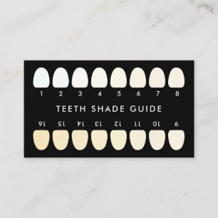 Black Dentistry Teeth Whitening Shade Guide Business Card