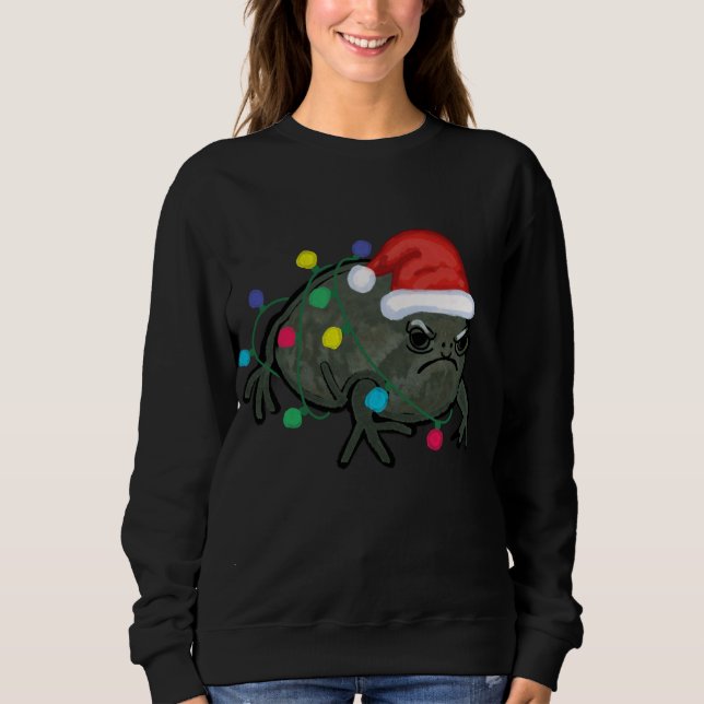 Black Desert Rain Frog Santa Hat Christmas Tree Li Sweatshirt (Front)