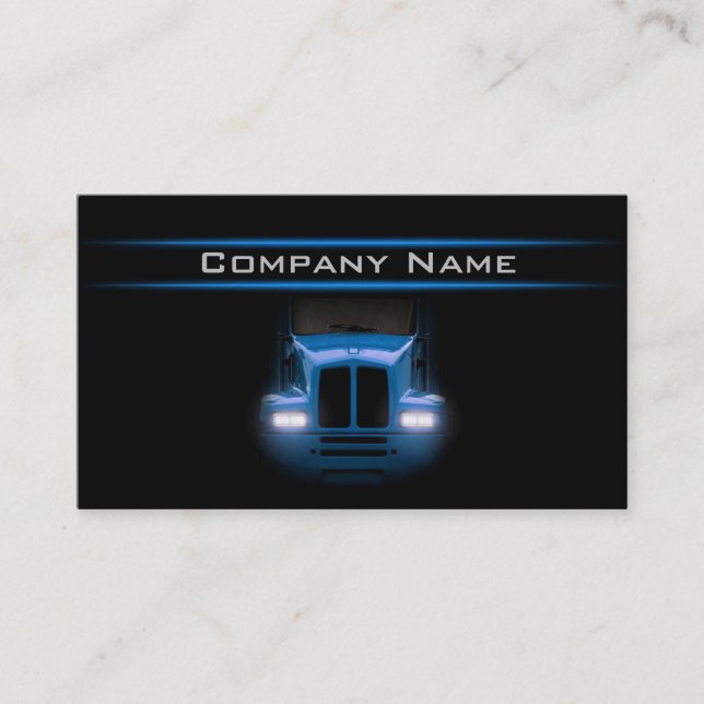 Black Design Blue Truck Front Brighter Layout Business Card (Front)