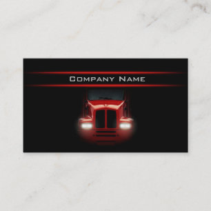 Black Design Red Truck Front Darker Layout Business Card