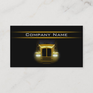 Black Design Yellow Truck Front Brighter Layout Business Card