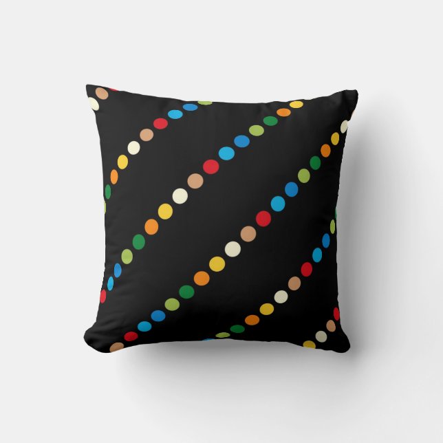 Black Diagonal Dots MOJO Pillow (Front)