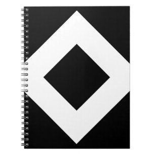Black Diamond, Bold White Border Spiral Notebook