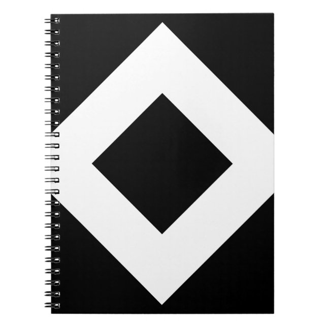 Black Diamond, Bold White Border Spiral Notebook (Front)