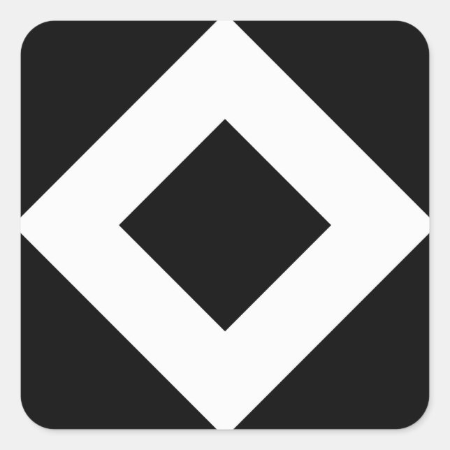 Black Diamond, Bold White Border Square Sticker (Front)
