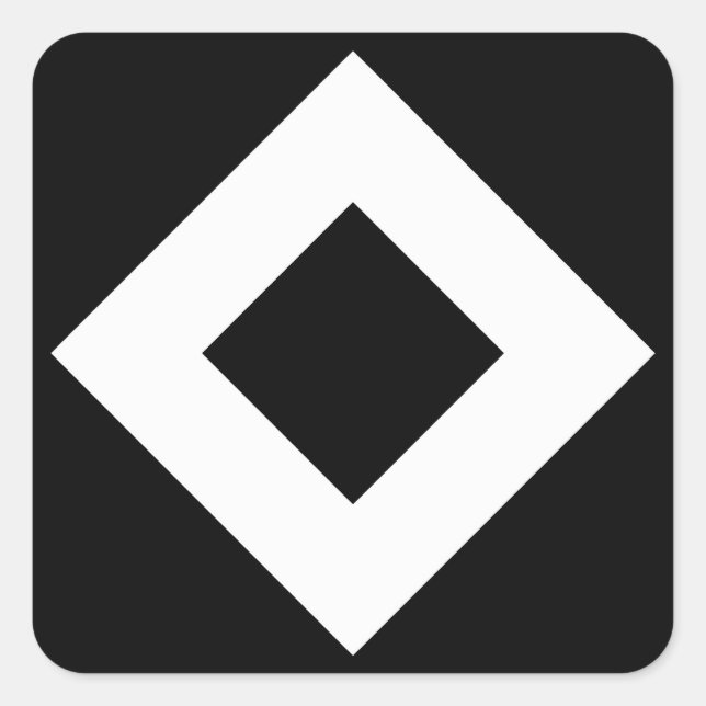 Black Diamond, Bold White Border Square Sticker (Front)