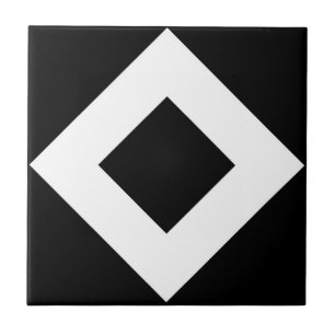 Black Diamond, Bold White Border Tile