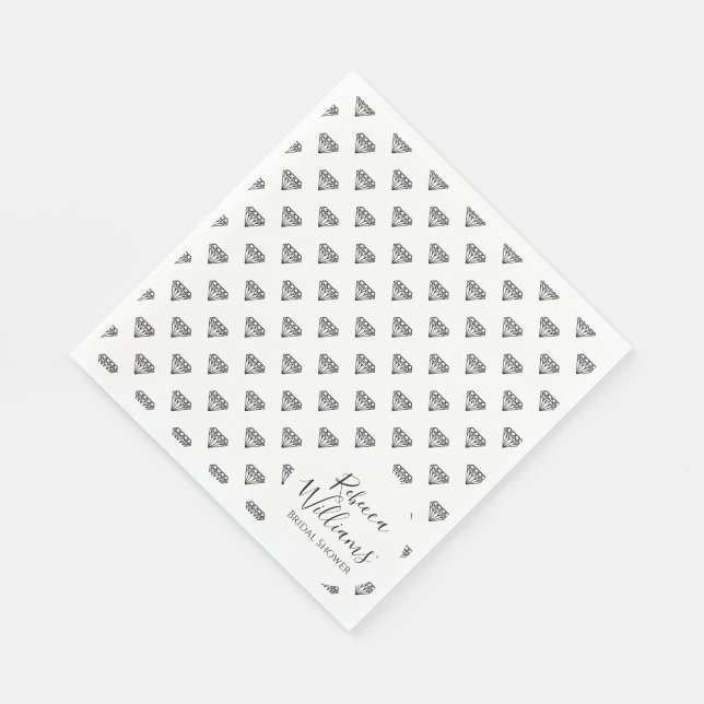 Black Diamond Bridal Shower Napkin (Corner)