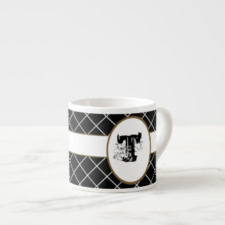 Black Diamond Brown Monogrammed Espresso Cup