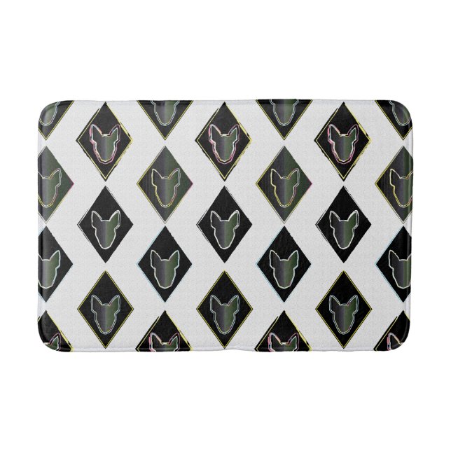 Black Diamond bull Terrier Bath Mat (Front)